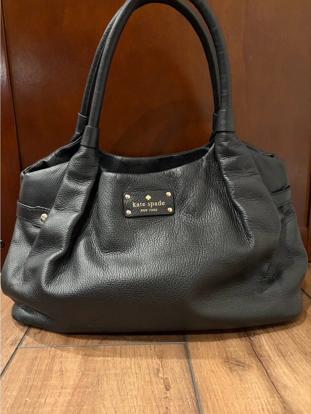 kate spade New York Black Leather Tote Bag